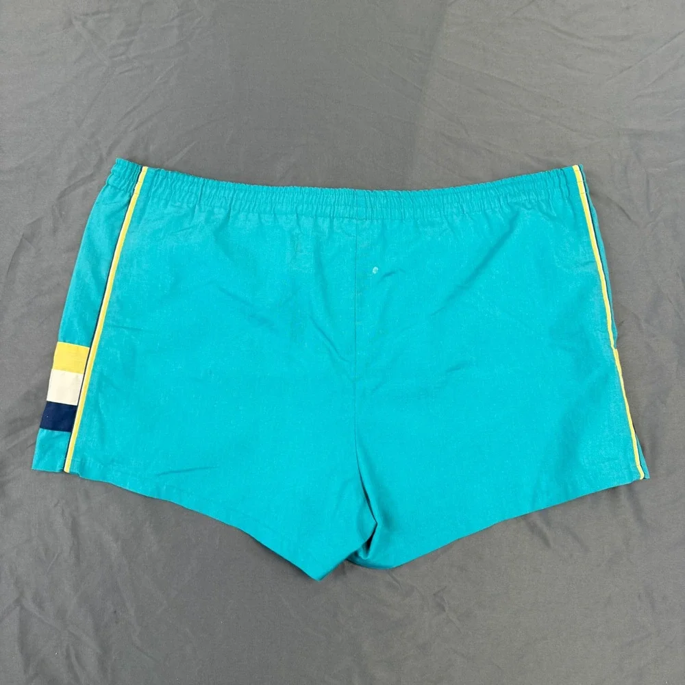 Vintage Jantzen Mens Teal Blue Striped Swim Trunks Shorts Size 40 Made in USA